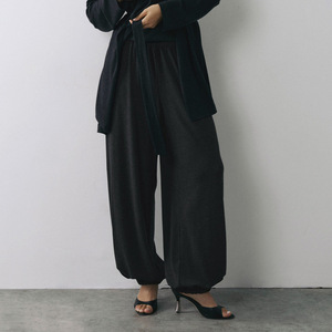Cross-border <strong>Harem</strong> <strong>Trousers</strong> European American Style 2026 Fall/winter New Arrival Dark Gray Viscose/cotton Elastic Waist Pants - Product Image 4