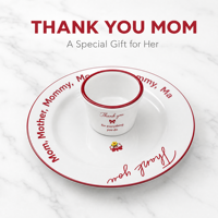 Ensemble de tasses et assiettes en émail personnalisées, vaisselle cadeau OEM, tasse à café et soucoupe pour la fête des mères, pour la maison, la table, les réunions de famille, vente en gros