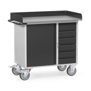 Grey Edition Workshop <b>Cart</b> Steel <b>Storage</b> With Drawer And Door Mobility - Product Image 1