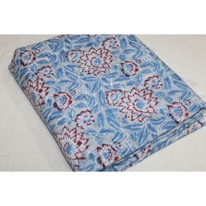 Tela Tradicional India con Estampado Sanganeri, Impresa a Mano con Bloques, 100% Algodón, Material para Decoración del Hogar - Product Image 3