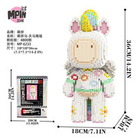 Modèle de décoration de collection MPIN, blocs de construction en micro-plastique, grand puzzle 3D DIY de 34 cm, design tendance, briques animales cheval, jouets cadeaux