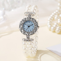 Nouvelle Montre Bracelet Créative en Perles Tendance pour Femme – Montre Bracelet Élastique de Niche