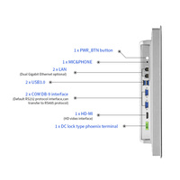 Tablet PC Industrial Integrado IPC/PPC Sin Ventilador con Pantalla Táctil PCAP RS485, Tablet PC Industrial Android IP65