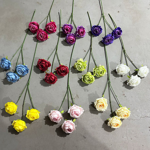 Ramo de Rosas Artificiales Yixuan, Flor de Seda de 3 Cabezas, Decoración para Bodas, Adorno para Sala de Estar, Alta Calidad - Product Image 2