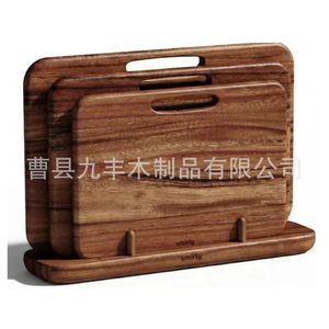 ชุดเขียงไม้อะคาเซียทรงสี่เหลี่ยมผืนผ้ามีด้ามจับอเนกประสงค์ใช้ในครัว - Product Image 5
