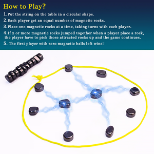Trò chơi cờ vua từ tính, bao gồm 20 viên đá từ tính, chuỗi trò chơi & túi lưu trữ bảng trò chơi trên bảng cho trò chơi đêm 2-4 người chơi - Product Image 2