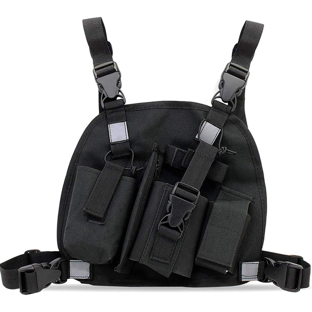 Two-Way Radio Walkie Talkie Chest Harness Front Pack Pouch Holster Vest Rig High Visibility Mobile Phone Cover Product Category