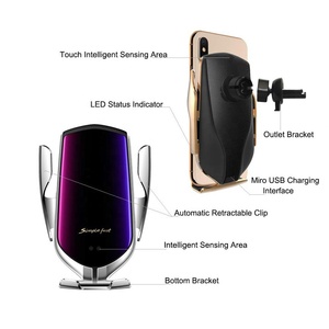 Serrage automatique Voiture Chargeur Sans Fil 10W <span class=keywords><strong>Charge</strong></span> <span class=keywords><strong>Rapide</strong></span> pour Iphone 11 Pro XR XS Huawei <span class=keywords><strong>P30</strong></span> Pro Qi Infrarouge capteur de Support de Téléphone - Product Image 6