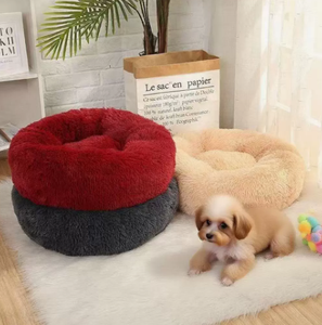 Round Plush Pet <b>Bed</b> Fur Dog Cat Sleeping Mat Removable Washable Winter <b>Nest</b> Indoor Outdoor - Product Image 2