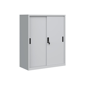 خزانة ملفات فولاذية حديثة ببابين منزلقين وقفل بمفتاح للمنزل والمكتب وصالة الألعاب الرياضية وغرفة النوم وغرفة المعيشة والمدرسة والبنك والفندق بتصميم أنيق - Product Image 1