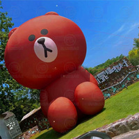 Ours en peluche gonflable portable modèle scellé à l'air Transparent rose ours gonflable géant pour décor d'événement de fête