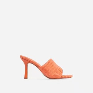 LSW New Fashion sandali con <span class=keywords><strong>tacco</strong></span> arancione rosa rosso verde asciugamano materiale tacchi alti <span class=keywords><strong>scarpe</strong></span> abbinate borsa a mano - Product Image 5