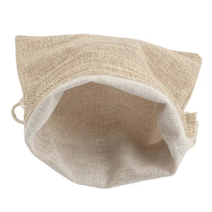 Pochette cadeau en jute couleur naturelle avec cordon de serrage, sac d'emballage en toile de jute pour bijoux, échantillon gratuit, petit sac de rangement vierge en jute - Product Image 4
