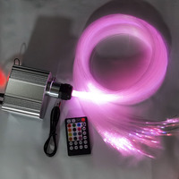 Kit de moteur à fibre optique 12V 10W RGBW Twinkle LED avec corps en aluminium et fibre de 0.75mm pour l'éclairage de voiture