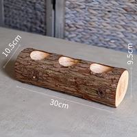 Dekorasi Rumah Kreatif Pot Bunga Kayu Solid Ukiran Tangan Bergaya Rustic untuk Tanaman Sukulen
