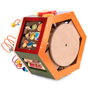 Labirinto di Perline Multifunzione a 6 Lati, Gioco Educativo Montessori in Legno, Cubo Sensoriale per Attività dei Bambini - Product Image 5