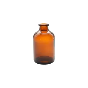 زجاجة حقن لمضادة المرض من قوالب كهرمانية اللون 20 مل 30 مل 50 مل 100 مل 250 مل لقاحات الأدوية زجاجة من الزجاج