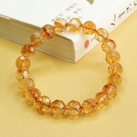Bracelet en Citrine Jaune Facetté Aiyu en Gros, Bijoux Perlés en Cristal pour Hommes et Femmes, Diffusion en Direct d'Usine S3090503