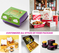 Caja de Papel Personalizada para Comida para Llevar, Pollo Frito, Hamburguesas, Pescado y Patatas Fritas, Caja de Embalaje para Comida Rápida
