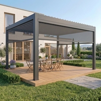 Stores à enroulement coupe-vent latéraux sur mesure, résistants à la pluie, pour cour de villa UE
