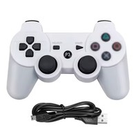 Manette de jeu sans fil à double vibration pour PS3, manette de jeu BT, joystick, manette de jeu avec câble USB