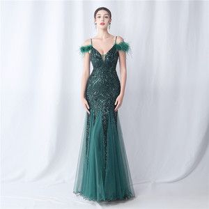 31565 #   Nuevo Producto, Vestido de Noche con Lentejuelas de Flores y Malla de Avestruz <span class=keywords><strong>para</strong></span> Reuniones Anuales y <span class=keywords><strong>Bodas</strong></span> - Product Image 2