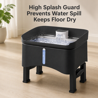 Fontaine à eau pour animaux de compagnie intelligente de 11 L, hauteur réglable, distributeur d'eau automatique avec capteur, pompe à eau silencieuse et protection anti-éclaboussures haute