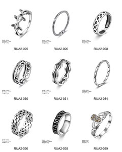 <span class=keywords><strong>Tai</strong></span> Style Twist Black Open 925 Sterling Bijoux en argent oxydé Bagues pour hommes Vintage - Product Image 2