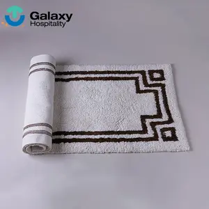 100% Cotton White Hotel Floor Towel Anti Slip Hotel Bath Mat