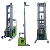 Apilador Eléctrico de Plataforma Elevadora MOVMES, Capacidad de 3500 lb (1.6 Toneladas), Elevación Máxima de 10 m, Apilador de Alcance Profundo, Doble Tijera, Batería de Litio-Ion