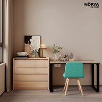 NORYA Commode à 4 tiroirs en hêtre massif italien, style minimaliste européen, meuble de rangement moderne pour chambre à coucher, en bois pour la maison