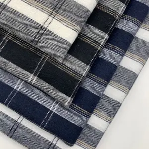 Flannel Plaid Yarn Dyed Brushed Cotton Tartan Fabric For Sleepwear