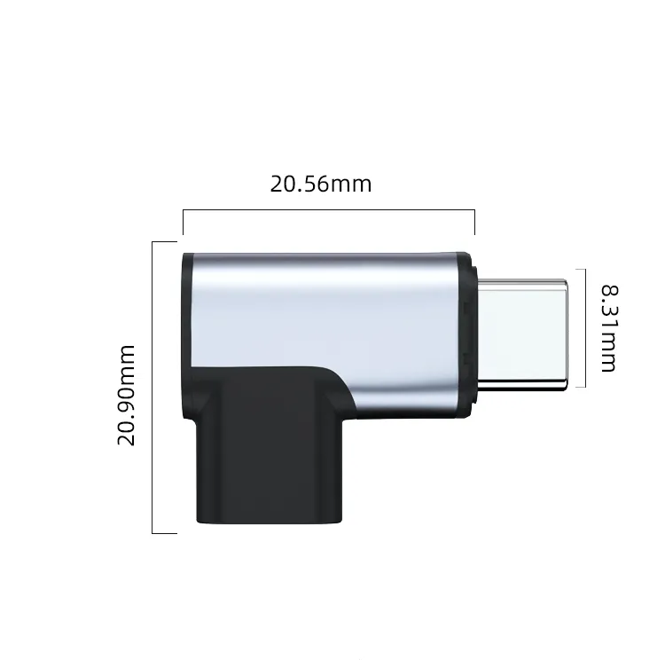 USB C Magnetic Adapter 24Pins Type C Connector Right Angle USB PD 100W Quick Charge C Adapter