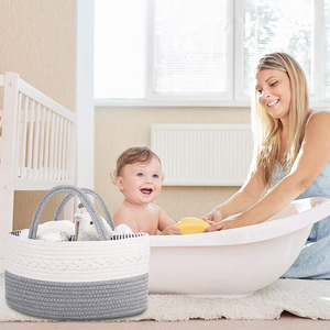 Sac fourre-tout élégant en toile de coton, organiseur de couches pour bébé, panier de <span class=keywords><strong>rangement</strong></span> portable pour la crèche, <span class=keywords><strong>rangement</strong></span> organisé pour couches - Product Image 2