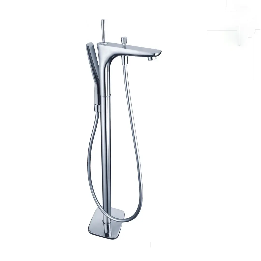 Yuson Y0117 Zinc Hot And Cold Floor Standing Faucet For Bath Tub Brass Freestanding Bath Faucet