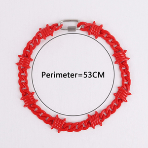 Collar de Moda con Eslabones Acrílicos Rojos, Remaches de Espinas, Collar de Alambre, Estilo Rock <span class=keywords><strong>Punk</strong></span>, Gargantilla con Púas para Hombre y Mujer - Product Image 5