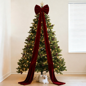 <span class=keywords><strong>Couronne</strong></span> <span class=keywords><strong>de</strong></span> <span class=keywords><strong>Noël</strong></span> géante <span class=keywords><strong>en</strong></span> velours rouge avec nœuds papillon commerciaux pour la fête <span class=keywords><strong>de</strong></span> <span class=keywords><strong>Noël</strong></span> - Product Image 4
