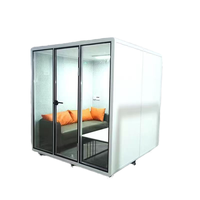 Cabines de bureau portables en acier léger insonorisées à assemblage rapide avec verre insonorisant de haute technologie et design moderne