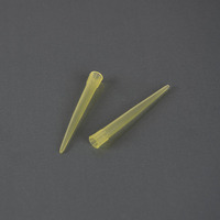 Embouts de micropipettes en plastique jaune stériles jetables pour laboratoire