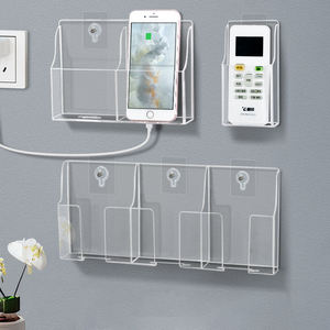 <span class=keywords><strong>2</strong></span> отсека акриловый держатель пульта дистанционного управления для телевизора акриловая настенная полка на заказ акриловый настенный держатель для телефона - Product Image 6