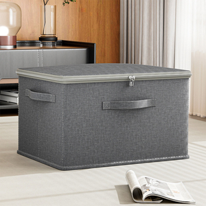 Trẻ Em Di Động Lưu Trữ Đồ Chơi Thùng Với Dây Kéo Và Xử Lý Tổ Chức Kim Loại Linen Quần Áo Hộp Lưu Trữ Cho Tủ - Product Image 3