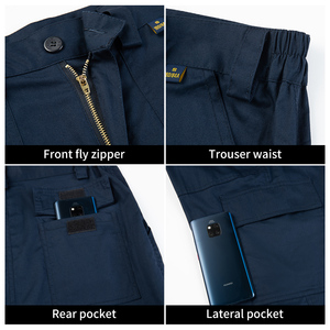 Vêtement <span class=keywords><strong>de</strong></span> <span class=keywords><strong>Travail</strong></span> <span class=keywords><strong>d</strong></span>'<span class=keywords><strong>Été</strong></span> Haute Visibilité à Manches Longues, en Coton Respirant, avec Bandes Réfléchissantes, Chemise et <span class=keywords><strong>Pantalon</strong></span> <span class=keywords><strong>de</strong></span> <span class=keywords><strong>Travail</strong></span> pour Homme - Product Image 4