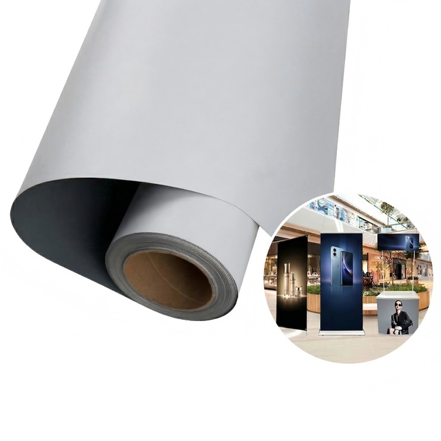 Gray Back Self-Adhesive PP Synthetic Paper Glossy, Eco-Solvent Printable, Waterproof Roll-up Banner & Photo Material