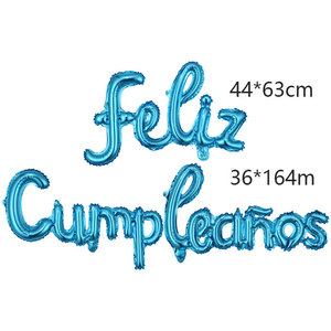 Ballons en aluminium en forme de lettres « Feliz Cumpleaños » pour la <span class=keywords><strong>fête</strong></span> d'<span class=keywords><strong>anniversaire</strong></span> espagnole, ensemble pour la célébration de mariage, fournisseur pour événements festifs - Product Image 3