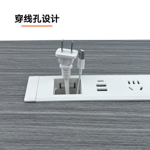 Huibaili Embedded <b>Socket</b> 5 Hole <b>USB</b> Power Strip <b>With</b> Switch For Office Desk Desktop Concealed Design Wire Passage Hole - Product Image 1