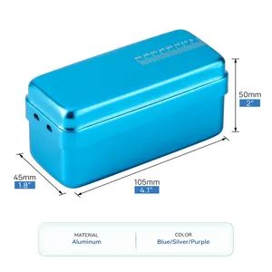 Dental 72 Holes Manual Endo <b>Box</b> Metallic Disinfection <b>Box</b> Autoclave Sterilizer Case Holder for Endo <b>Files</b> Diamond Burs - Product Image 3