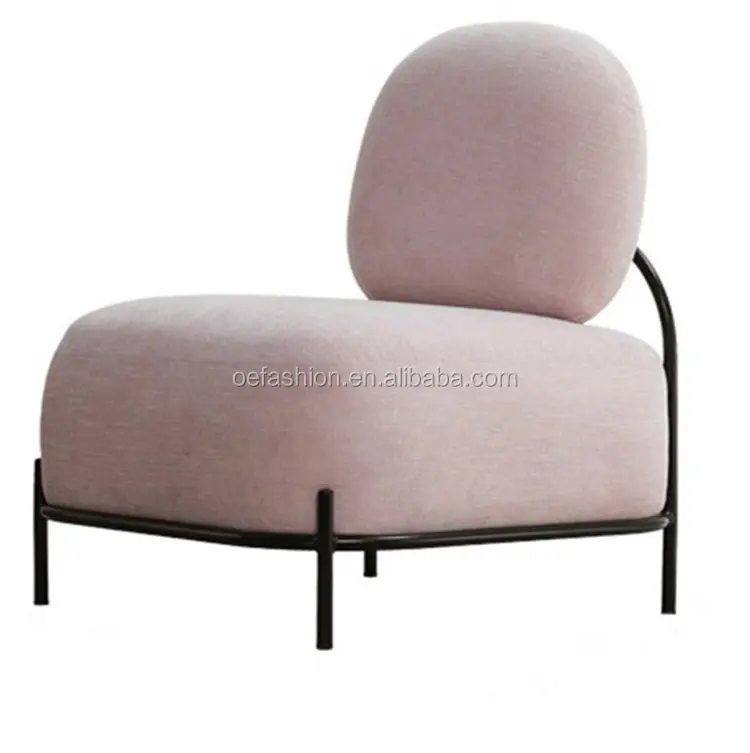 OE-FASHION Simple Single Sofa Chair, Pink Velvet Fabric Creative Leisure Sofa Chair For Living Room