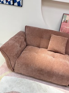 Modern Fabric Sectional <b>Sofa</b> With Tufted Back And Curved Arms For Living Room - Product Image 4