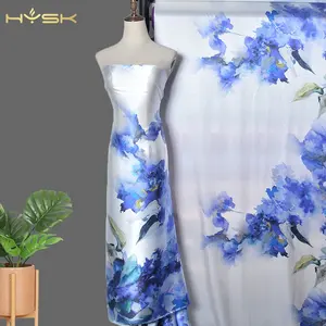 HYSK natural 100% Mulberry Seda Satén Telas Meter diseñador Ankara fransawi italiano abstracto rollos Impreso para vestido de noche