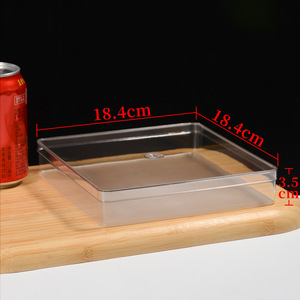 Boîte plate carrée résistante aux chutes, boîte d'emballage pour pâtisserie papillon, boîte d'emballage pour biscuits en plastique transparent, fond givré - Product Image 5